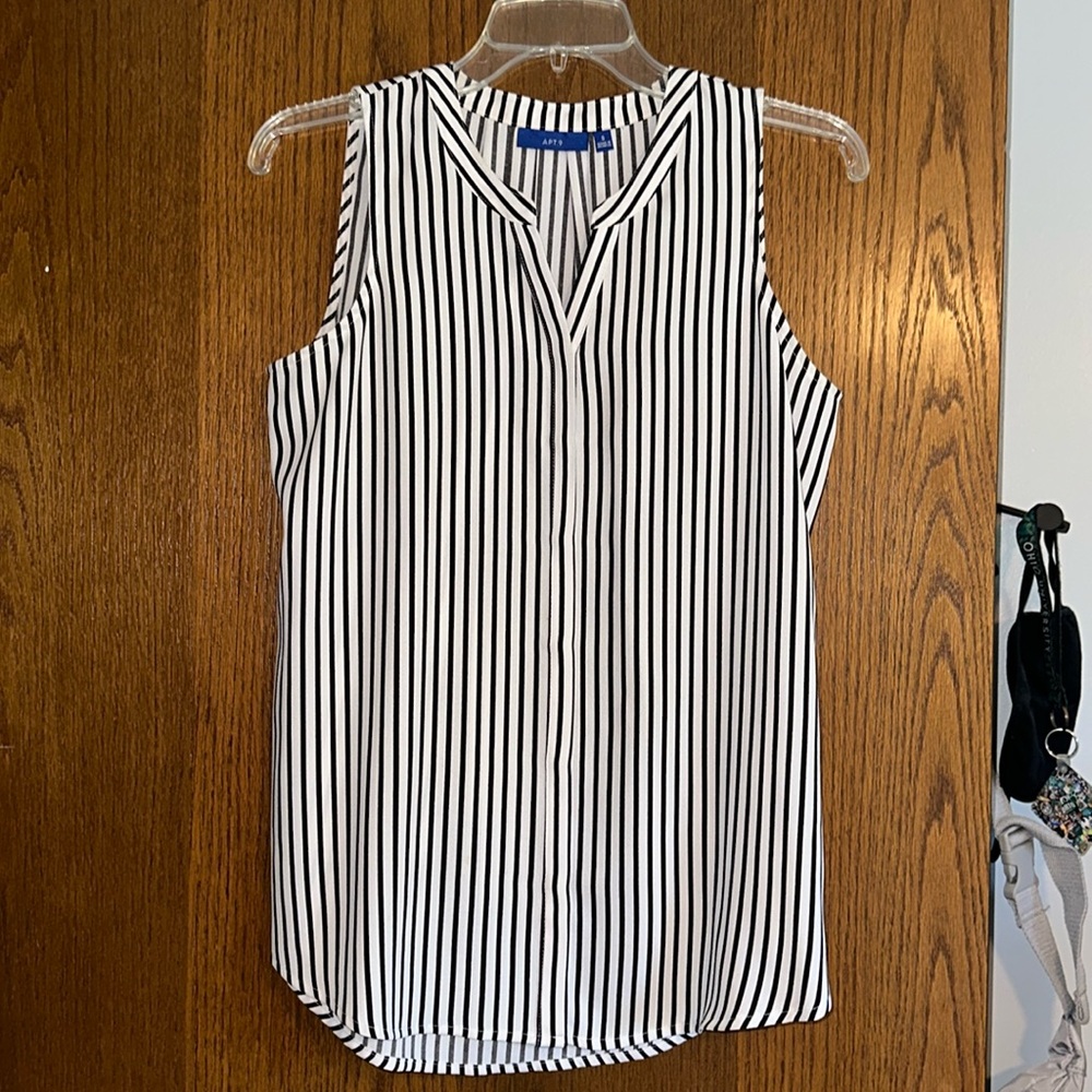 APT. 9 black/white striped blouse